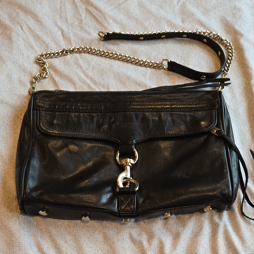 Rebecca Minkoff MAC Daddy Convertible black leather clutch, shoulder, cross body